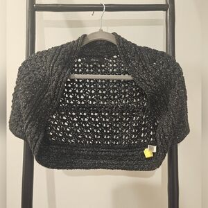 Express Black Open-Knit Shrug